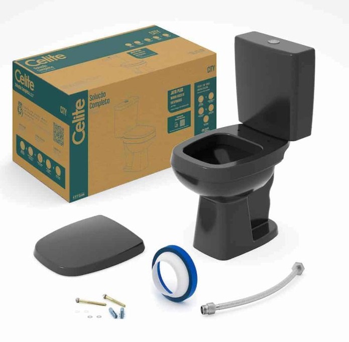 KIT BACIA+CAIXA+INST 3/6L CITY PT