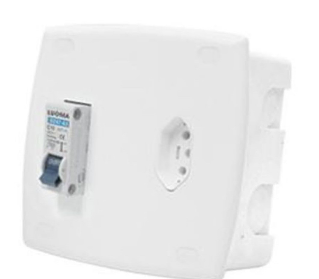 CAIXA C/DISJ 25A+TOMADA 2P+T EMB 20A