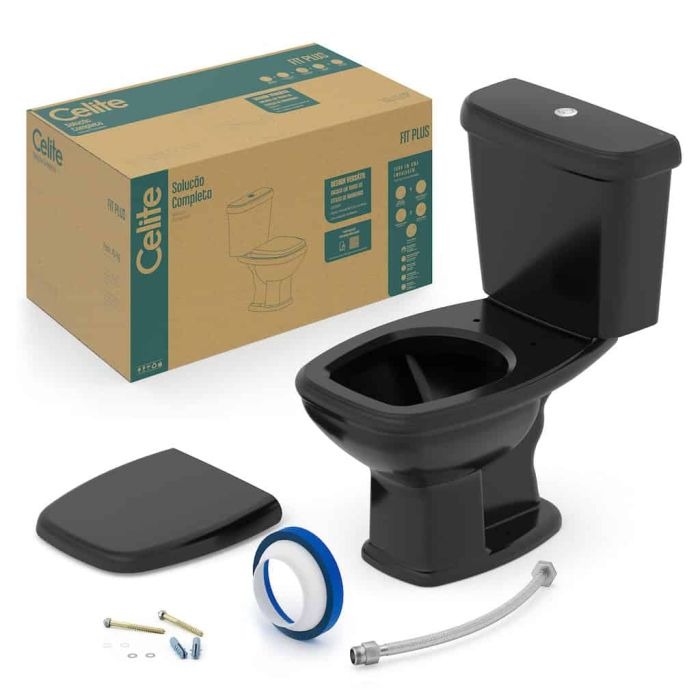 KIT BACIA+CAIXA+INST 3/6L FIT PLUS  PT