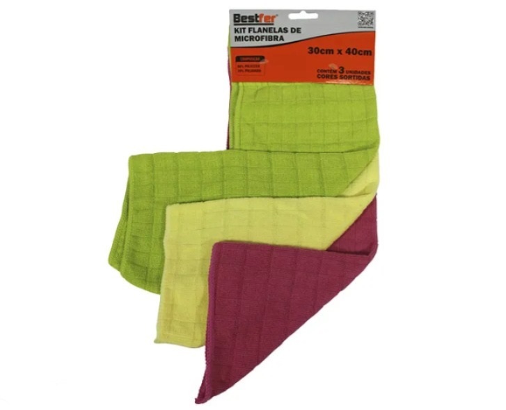 FLANELA MICROFIBRA 30X40 KIT3PC