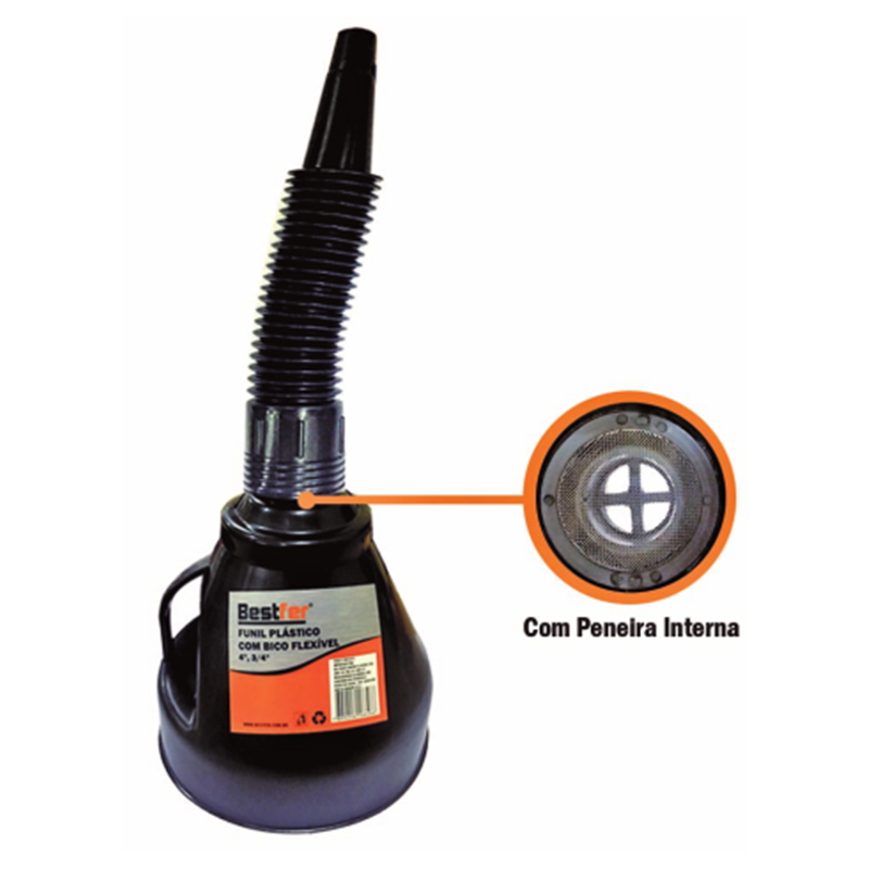 FUNIL PLASTICO C/BICO E PENEIRA BESTFER