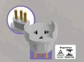 PINO ADAPTADOR 2P+T 10A 250V~
