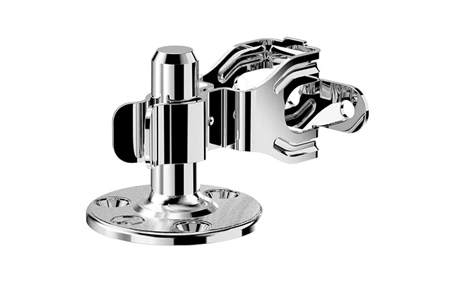 TRAVA PORTA PISO METALICO CROMADO