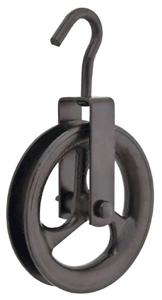 ROLDANA METALICA COM GANCHO 12 CM