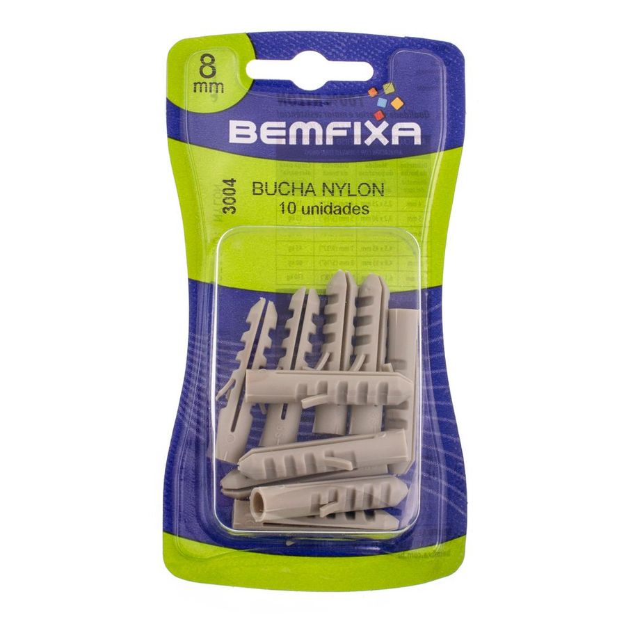 BUCHA DE NYLON 08 MM SC C/10