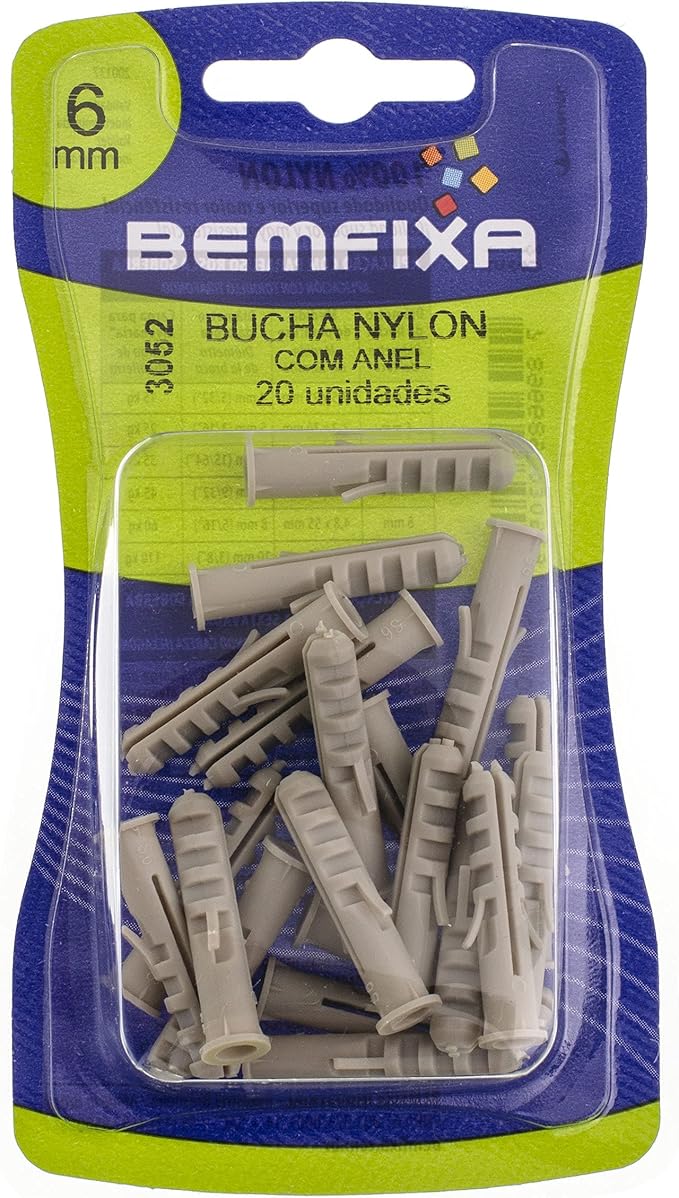 BUCHA DE NYLON C/ANEL 06 MM SC C/20
