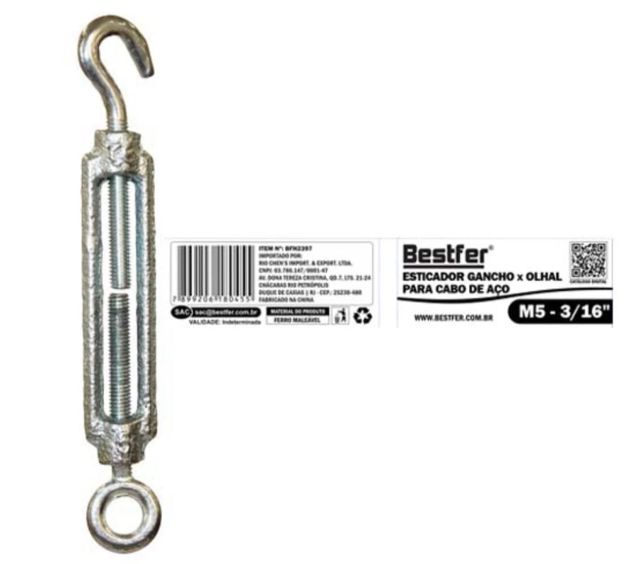 ESTICADOR X OLHAL P/ CABO ACO M5 3/16”