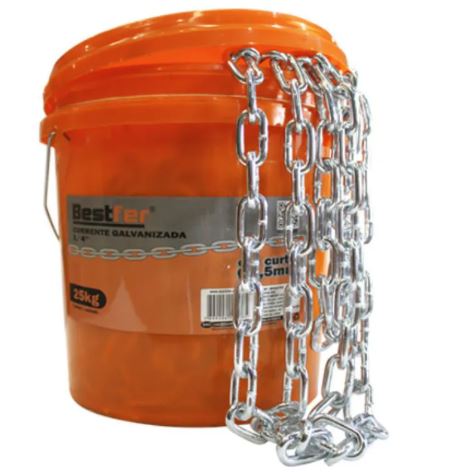 CORRENTE GALV ELO CURTO 3,2MM 1/8 25KG