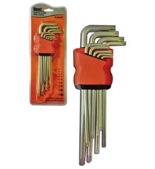 JOGO CHAVES TORX LONGA AC C/GUIA C/9PCS