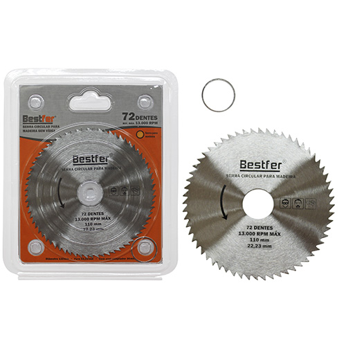 DISCO CORTE MADEIRA 110MM 4.3/8 72D