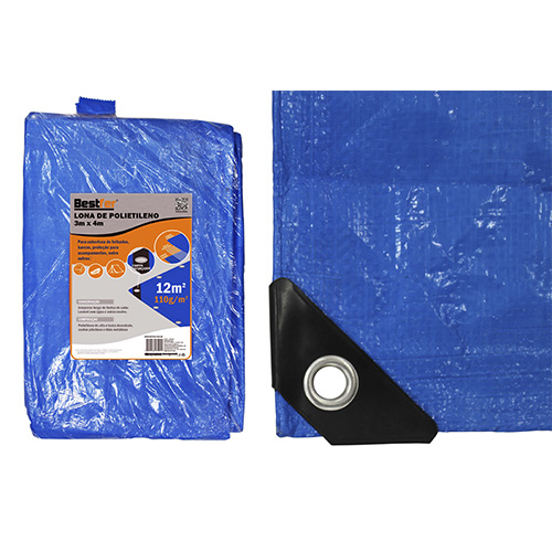 LONA PLASTICA AZUL 3MX4M 110G/M2