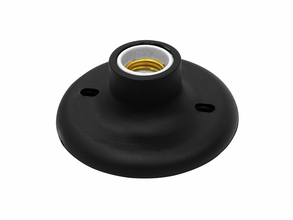 BOCAL C/ SOQUETE E-27 PORCELANA PRETO