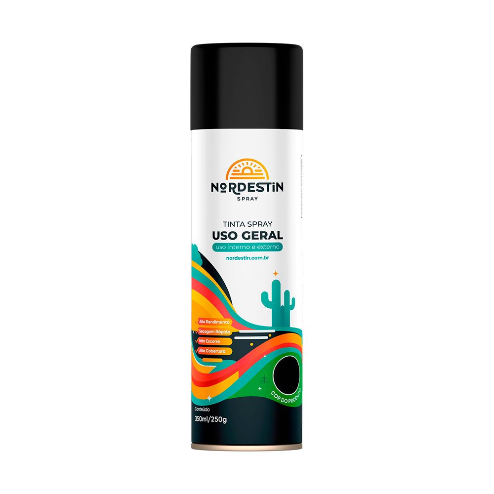 TINTA SPRAY UG 350ML PRETO FOSCO NORD