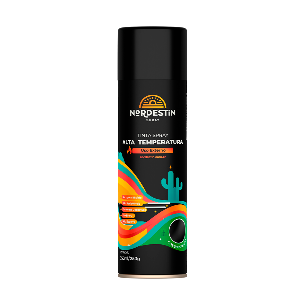 TINTA SPRAY AT 350ML PRETO BRILHANTE NOR