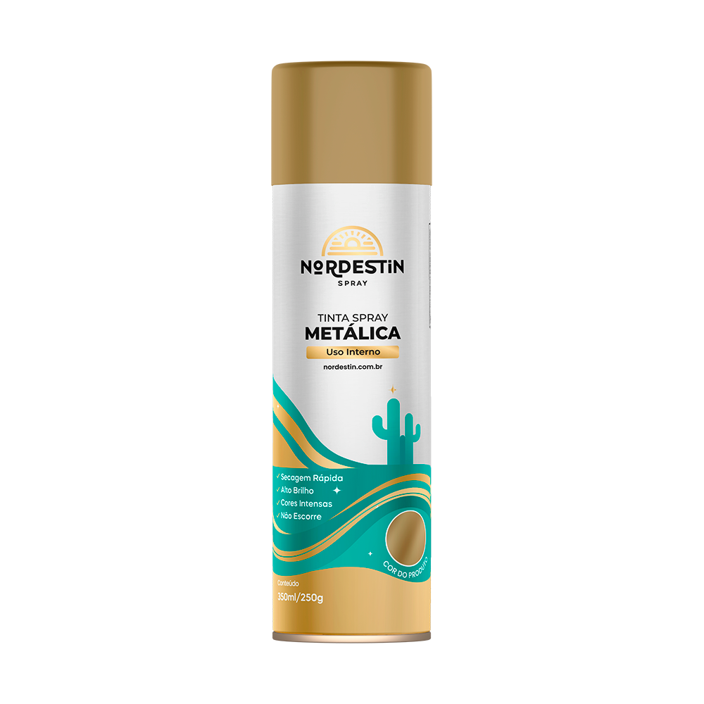 TINTA SPRAY METALICA 350ML DOURADA NORD