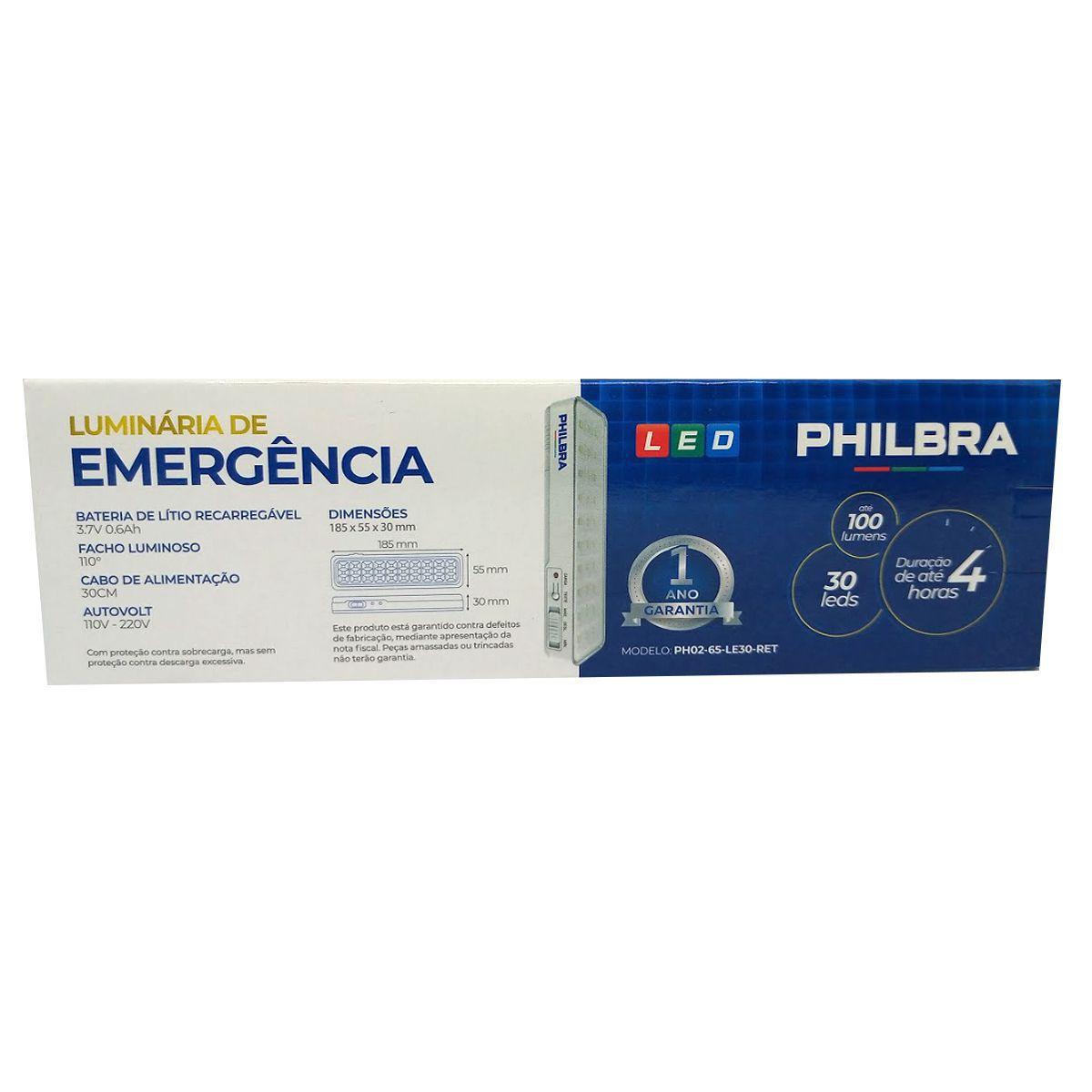 LUMINARIA DE EMERGENCIA 30 LEDS PHILBRA