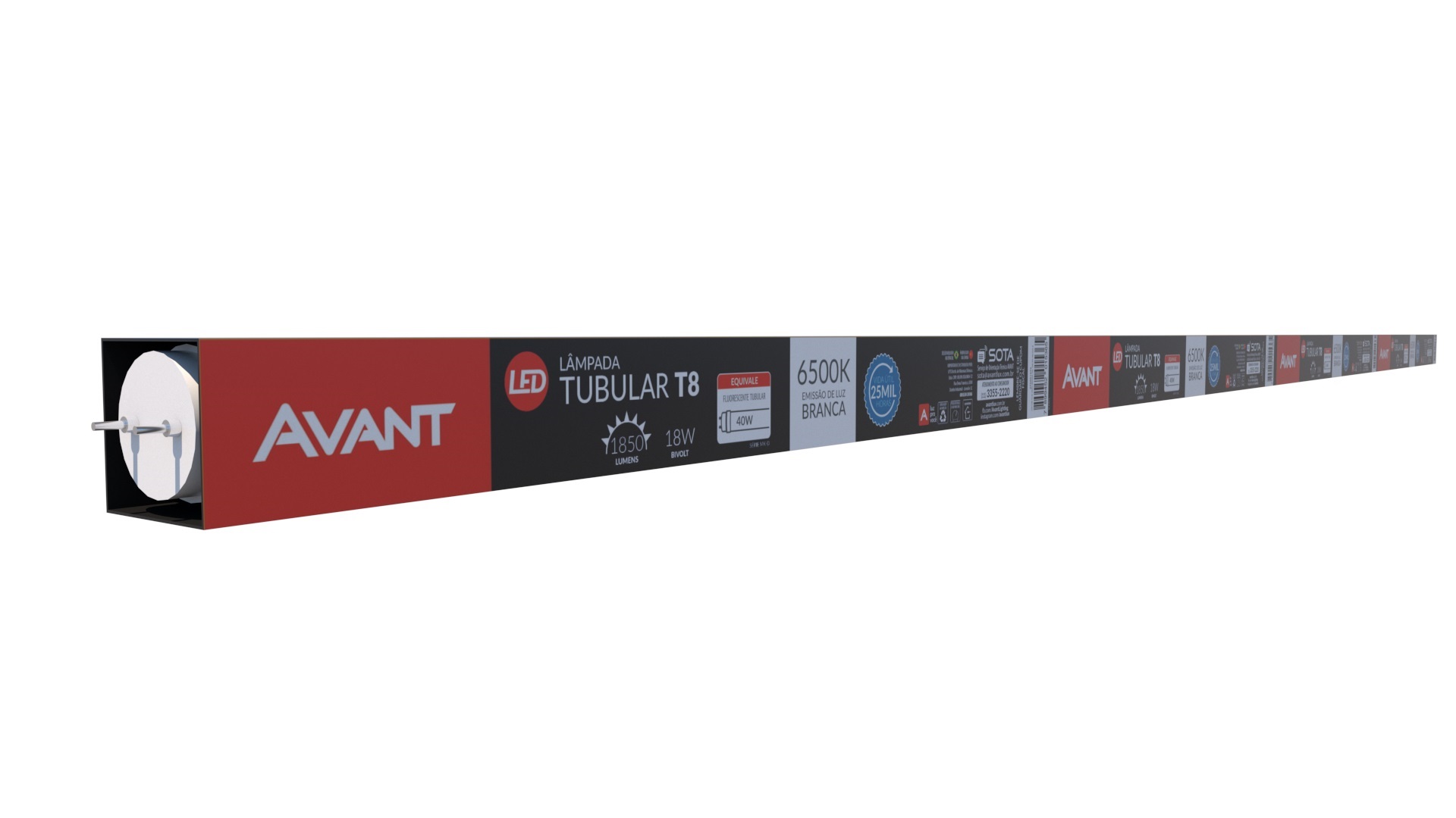 LAMPADA LED TUBULAR T8 BR6500K 18W AVANT